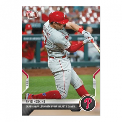 Presale 2021 Topps NOW Rhys Hoskins #135 ~ Philadelphia Phillies ~ PR 444   - Image 1 of 2