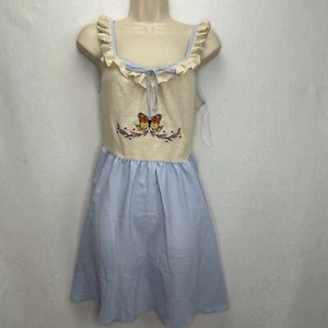 NWT Unique Vintage Ivory And Purple Dress With Butterfly Size Medium 6-8 - Picture 1 of 15