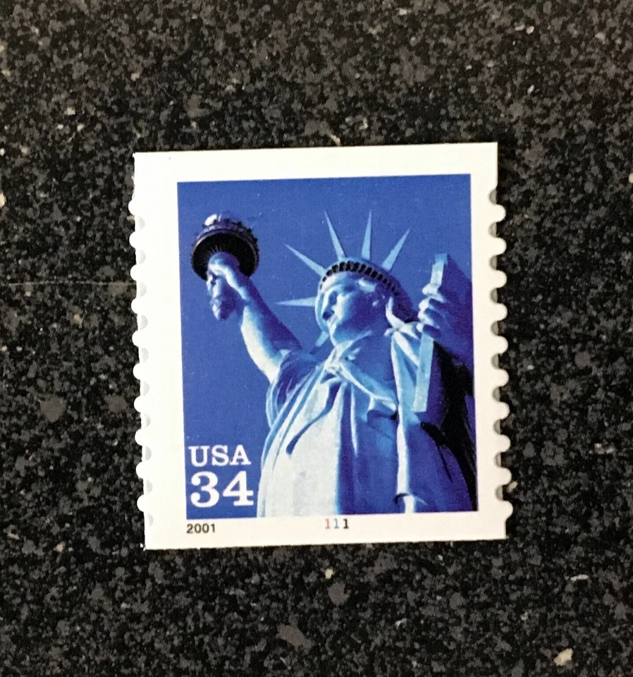 2001USA #3477 34c Statue of Liberty - PNC Plate Number Coil Single  (#1111) - Image 1 of 1