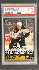 2008-09 Upper Deck Hockey Series 1 Blake Wheeler Young Guns PSA 8 Bruins DZJKW