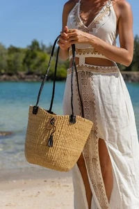 African Woven Basket in Natural - Picture 1 of 6