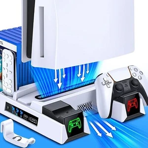 Efficient PS5 Cooling Fan Playstation 5 Dualsense Controller Charging Station - Picture 1 of 13