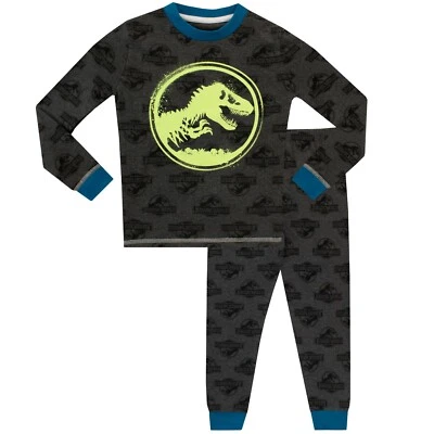 Jurassic World Pijama Niños Niños 4 5 6 7 8 9 10 11 12 13 Años Pijamas Gris Brillante Foto 1 de 4