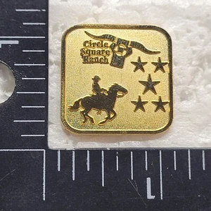 CIRCLE SQUARE RANCH HAT LAPEL PIN PIN BACK USED (HH3403) - Picture 1 of 3