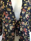 Floral Robe Duster Sweater Swim Bathing Suit Cover Up Kimono Style Semi Sheer L