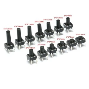 Momentary Tactile Push Button Switch 6*6*(4.3-15mm) Mini Micro Small PCB Mounted - Picture 1 of 4