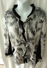Women's Picadilly Fashions Top Sz Large black & white puff fabric mesh lined 
