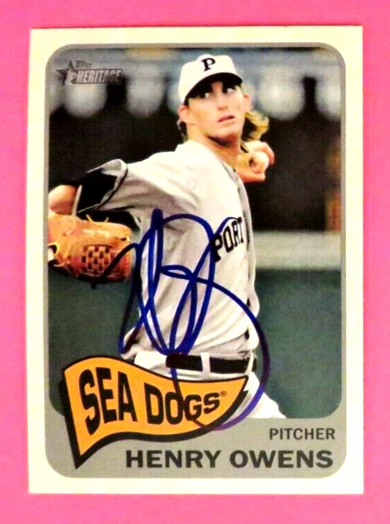 Topps Heritage Minors 2014, Portland Sea Dogs - Henry Owens - autografiado Foto 1 de 1