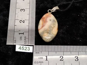 Pendentif AGATE CRAZY LACE + cordon reglable bijou original naturel pierre - Picture 1 of 3