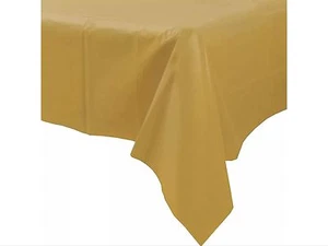 Gold Plastic Table Cover Tablecloth 54 X 108 Inches - Picture 1 of 1