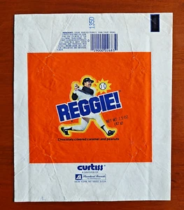 1978 ORIGINALE NY Yankees Reggie Jackson REGGIE BAR Wax Wrapper - Curtiss Candy - Foto 1 di 1