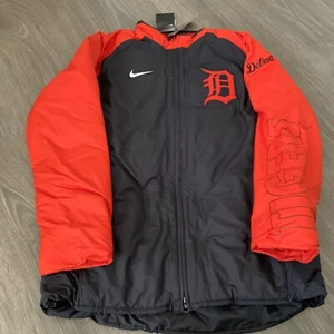 Nike Detroit Tigers Dugout Jacket Full-Zip Men’s Size: Large Blue/Orange - Picture 1 of 6