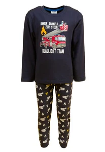 Salt and Pepper camión de bomberos bombero pijama pijama azul - Imagen 1 de 1