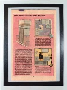 Fantastic Four HQ Baxter Building - Handbook Marvel Universe - Framed Comic Page - Bild 1 von 7