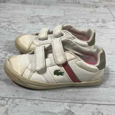 Lacoste Zapatillas Deportivas Zapatos Niños Talla 9 Cuero Blanco Informal Gancho y Lazo Foto 1 de 4