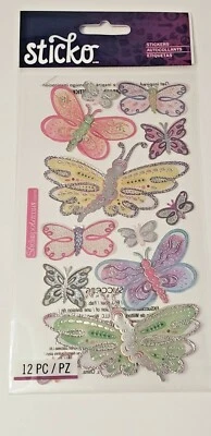 Sticko VELLUM BUTTERFLIES Stickers - 12 pcs - Image 1 of 2