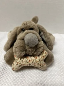 Rare Vintage 1986 Ganz Bros Wrinkles Plush Puppy Dog Finger Puppet Bone L5 - Picture 1 of 10