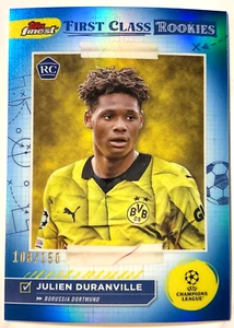 2023 Topps Finest UEFA Julien Duranville First Class Rookies Blue RC #/150 - Picture 1 of 2