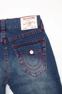 True Religion Mens Geno Big T Mid Rise Relaxed Slim Jeans Dark Woodland Wash 30 - Picture 1 of 21