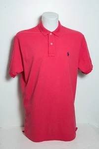 Polo Ralph Lauren Mens Polo Shirt Red Large Short Sleeve Soft Cotton - Picture 1 of 13