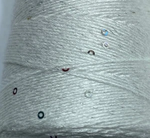 Job lot knitting Crochet yarn 4x cone Soft Cotton/Silk/Rayon/Lurex/Sequins 8239 - Picture 1 of 4