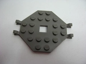 Lego 2539 Plate Octagonal Side Clips 6 x 6 Old Dark Grey x 1 ~ BN20 - Picture 1 of 2