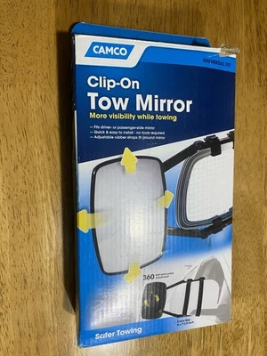 Espejo de remolque con clip Camco ajuste universal (un espejo) Foto 1 de 4