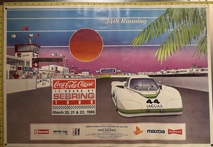 1986 12 Hrs of Sebring IMSA Camel GT Racing Coca-Cola Classic Original Poster - Bild 1 von 8