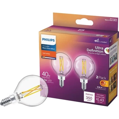 Philips 2pk 40w G16.5wg Led Bulb 573303 Philips 573303 046677573300 - Image 1 of 4