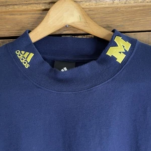 University Of Michigan Adidas Y2K Men’s Long Sleeve Mock Neck Knit Pullover XL - Picture 1 of 12