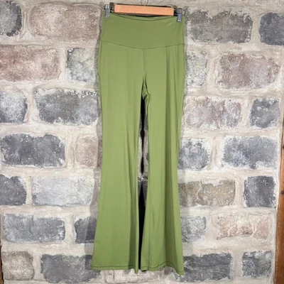 Olive Green Flare Leggings High Waist Bell Bottom Yoga Pants Women Size 6 - Image 1 of 4