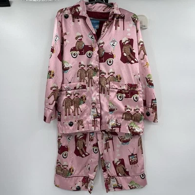 Nick & Nora Niñas 2 Piezas Calcetín Mono Satinado Pijama Conjunto Talla XS/5 Rosa Ropa de Dormir Foto 1 de 4