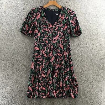 Vestido Tommy Hilfiger Mujer 12 Multicolor Floral Ajuste Y Acampanado Hasta la Rodilla Cuello en V Foto 1 de 4