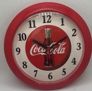 Reloj de Pared Vintage COCA-COLA Rojo Estilo Comedor 9" Redondo, En muy buena condición - Imagen 1 de 6