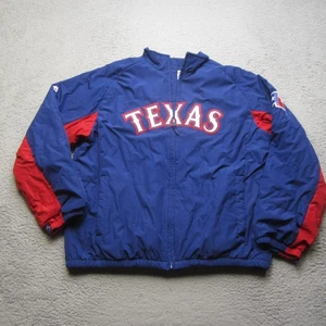 Majestic Texas Rangers Jacket Mens XL Blue Fleece Lined MLB Authentic Collection - Picture 1 of 13