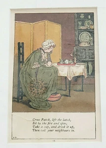 Arte ilustrativo Kate Greenaway 'Cross Patch' para Mother Goose 1900 sellado nuevo de stock - Imagen 1 de 5