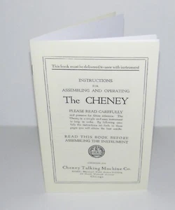 The Cheney Phonograph Gramophone Instruction Manual Reproduction - Picture 1 of 9