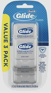 1 x Oral-B Glide Pro-Health Deep Clean Cool Mint Dental Floss 3 Count Value Pack - Picture 1 of 1