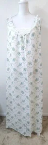 Montgomery Ward WM 10/12 Kleid Vintage weiß lang Blumen Cottagecore tiefer V-Ausschnitt - Bild 1 von 7