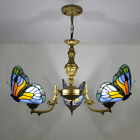 Luxury Pendant Lamp Tiffany Style Stained Glass Shade Butterfly fixture Vintage 