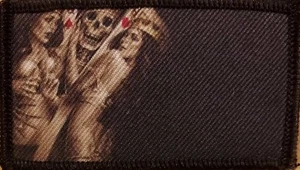 SKULL Girls Patch W/ Hook & Loop Fastener Tactical Bones Cards Emblem #4 - Picture 1 of 1
