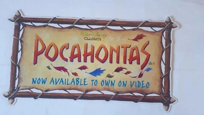 POCAHONTAS DISNEY ORIGINAL BANNER SIGN  PROMO DISPLAY VIDEO SHOP GENIE - Image 1 of 4