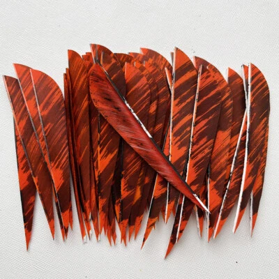 50PCS 4inch Orange Parabolic Camouflage Archery Arrow Feather Fletches RW LW - Image 1 of 4