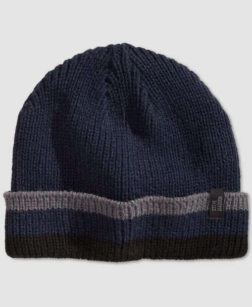 $32 Steve Madden Para hombres Azul Rayas Tejido Cálido Clima Frío Gorro Talla Única Foto 1 de 1