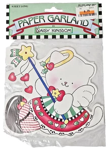 Daisy Kingdom Paper Garland Angel Cat Christmas Holiday Party Child Vintage 90s - Picture 1 of 3