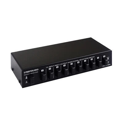 Audio Switcher RCA Audio Selector 10 IN 2 OUT or 2 IN 10 OUT Lossless SwitchinPF - Image 1 of 4