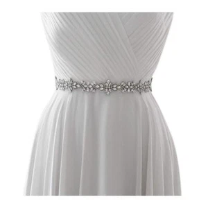 Rhinestone Bridal Belt Elegant Wedding Dress Belt Sash for Brides - Picture 1 of 6