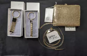NWT Whiting Davis Collection Coin Purse Rectangle Tubular Key Chain 34" Belt - Picture 1 of 6