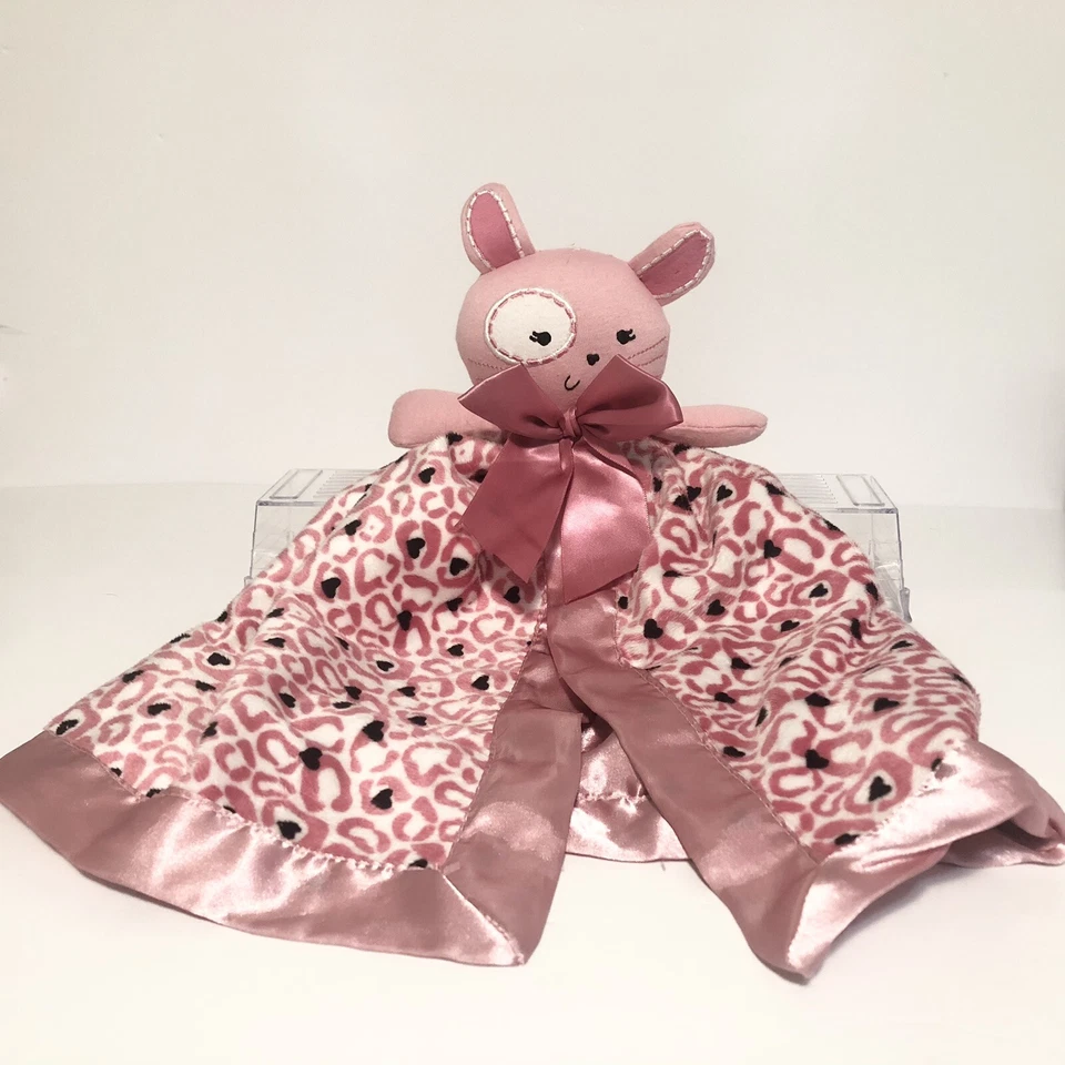 Manta Cocalo Rosa Cachorro Bebé Lovey Estampado Guepardo Arco Forrado Satinado Seguridad Niña Foto 1 de 4