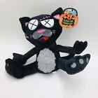 Rindenbox M-L Klaus die schwarze Katze Plüschtier Hundespielzeug Quietscher Halloween Neu